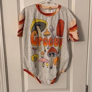 Groovy Kids Bodysuit - Gray and Orange